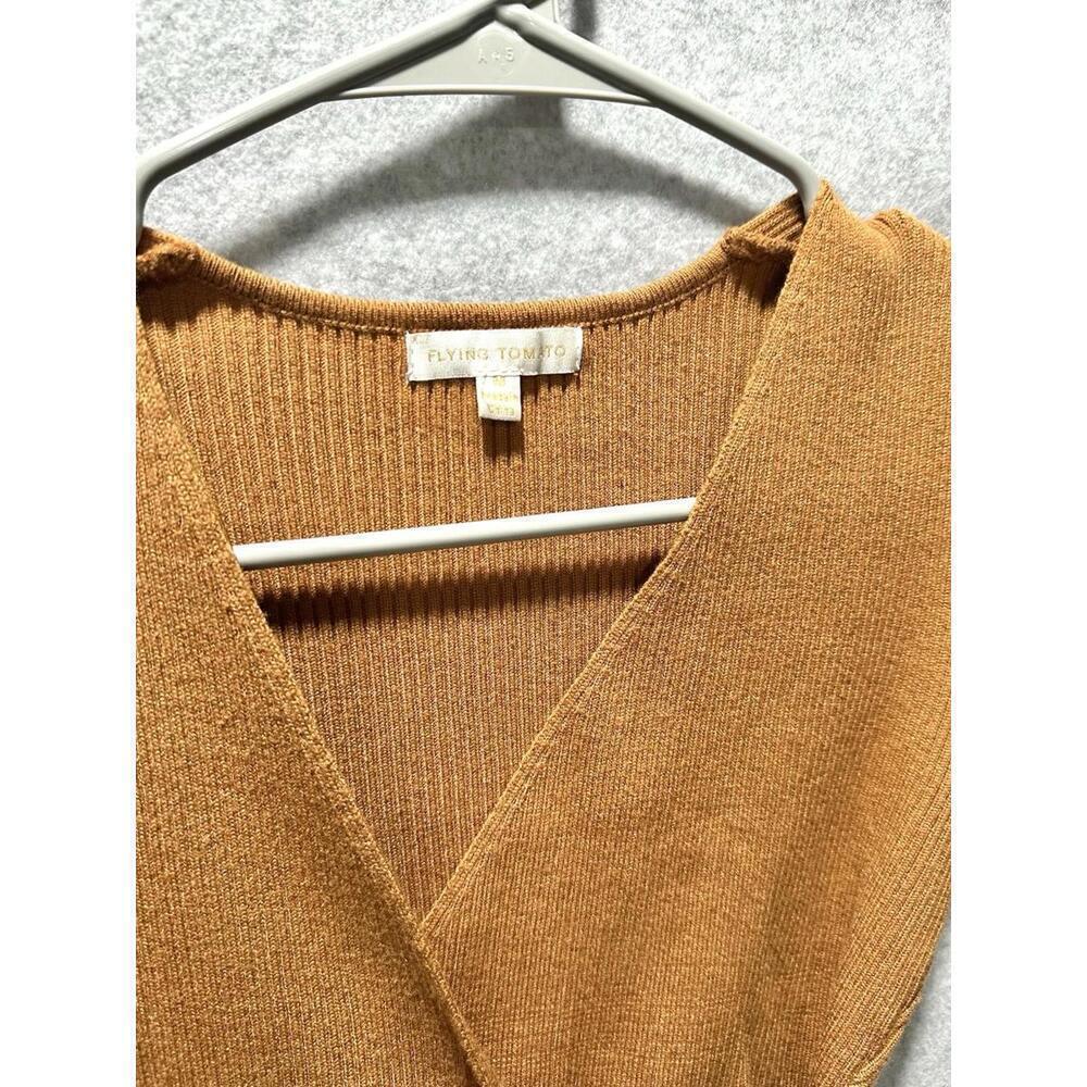Almost Famous Burnt Orange Fall Long Sleeve Wrap Dress size M knit - Picture 12 of 15